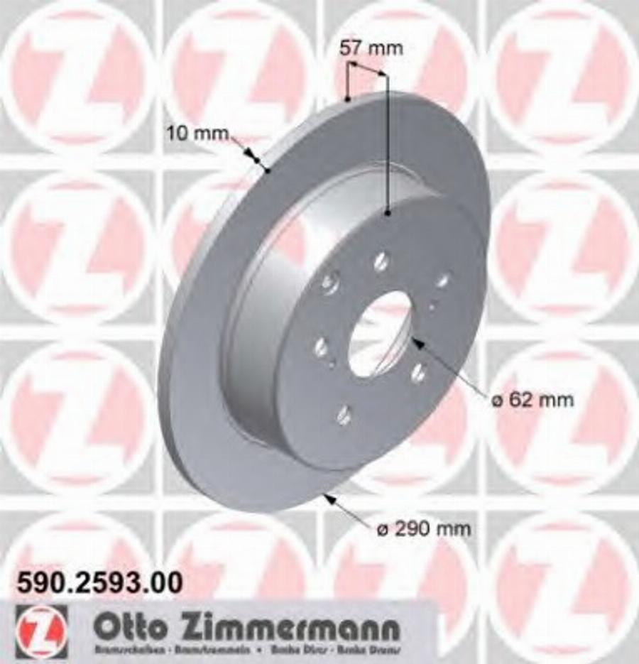 Zimmermann 590.2593.00 - Гальмівний диск autocars.com.ua