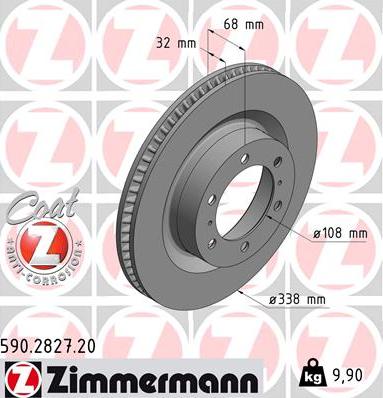 Zimmermann 590.2827.20 - Тормозной диск autodnr.net