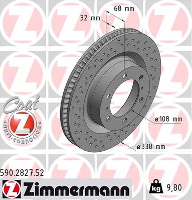 Zimmermann 590.2827.52 - Тормозной диск avtokuzovplus.com.ua