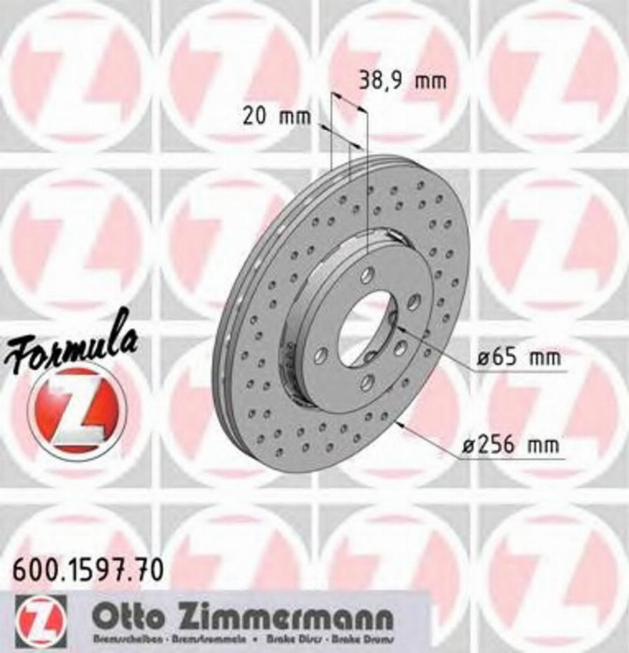 Zimmermann 600.1597.70 - Тормозной диск avtokuzovplus.com.ua