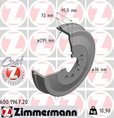 Zimmermann 600196720 - Гальмівний барабан autocars.com.ua