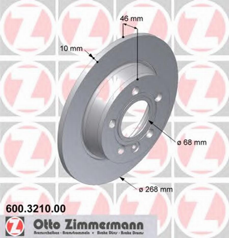 Zimmermann 600 3210 00 - Тормозной диск avtokuzovplus.com.ua