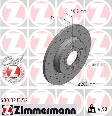 Zimmermann 600.3213.52 - Гальмівний диск autocars.com.ua