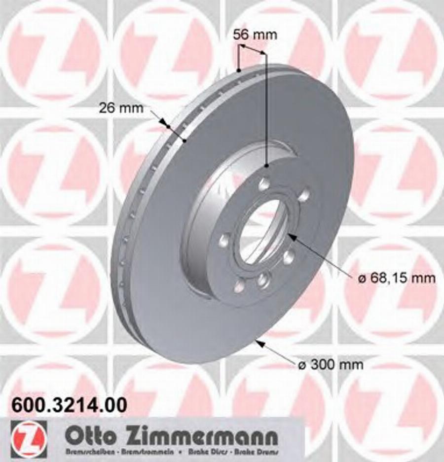 Zimmermann 600.3214.00 - Тормозной диск avtokuzovplus.com.ua