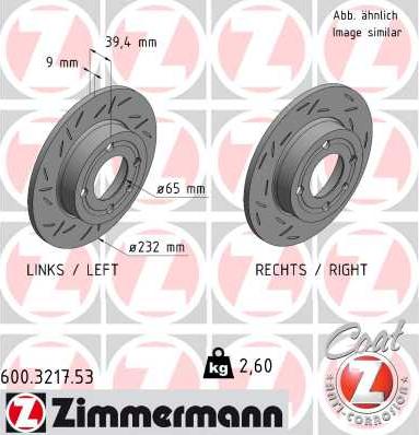 Zimmermann 600.3217.53 - Тормозной диск autodnr.net