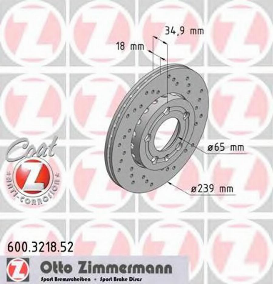 Zimmermann 600.3218.52 - Тормозной диск avtokuzovplus.com.ua