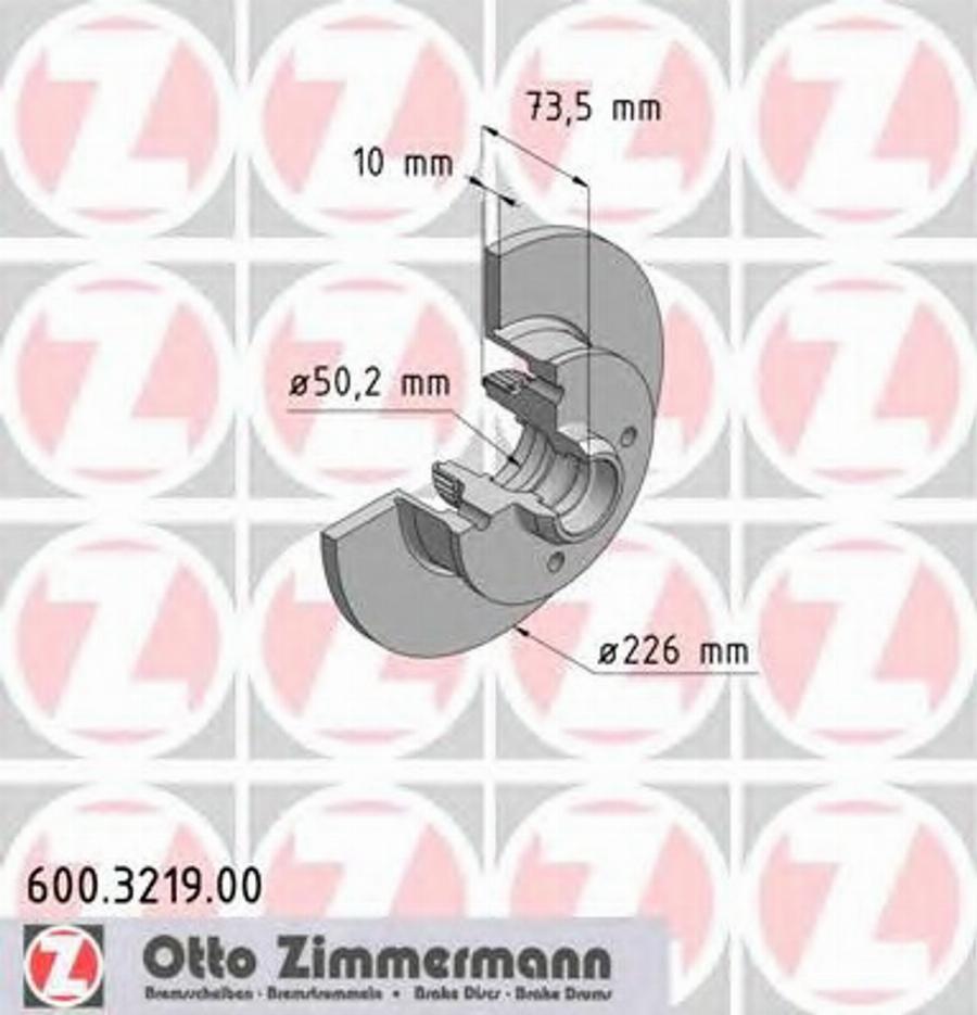 Zimmermann 600.3219.00 - Гальмівний диск autocars.com.ua