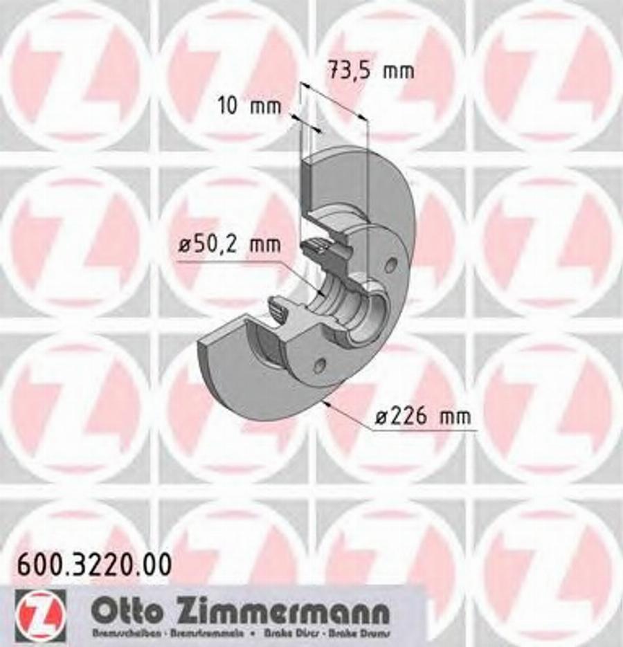 Zimmermann 600.3220.00 - Гальмівний диск autocars.com.ua