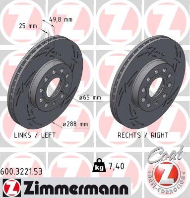 Zimmermann 600.3221.53 - Тормозной диск autodnr.net