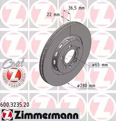 Zimmermann 600.3235.20 - Тормозной диск avtokuzovplus.com.ua