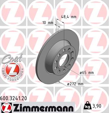 Zimmermann 600.3241.20 - Тормозной диск avtokuzovplus.com.ua