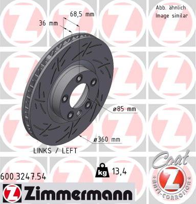 Zimmermann 600.3247.54 - Гальмівний диск autocars.com.ua