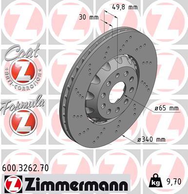 Zimmermann 600.3262.70 - Гальмівний диск autocars.com.ua
