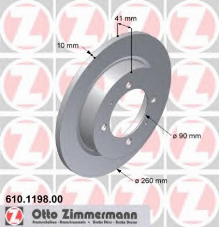 Zimmermann 610 1198 00 - Гальмівний диск autocars.com.ua