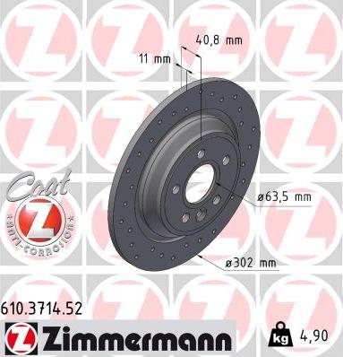 Zimmermann 610.3714.52 - Тормозной диск avtokuzovplus.com.ua