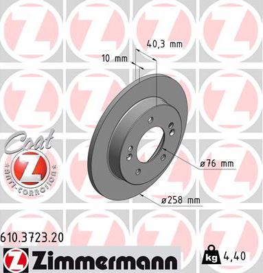 Zimmermann 610.3723.20 - Гальмівний диск autocars.com.ua