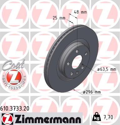 Zimmermann 610.3733.20 - Тормозной диск autodnr.net