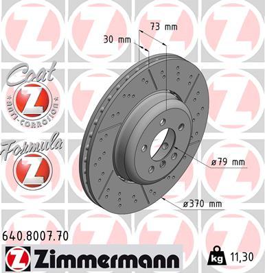 Zimmermann 640.8007.70 - Гальмівний диск autocars.com.ua