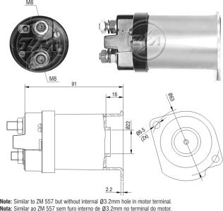 ZM ZM1557 - Тягове реле, стартер autocars.com.ua