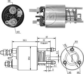 ZM ZM-1595 - Тягове реле, стартер autocars.com.ua