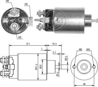 ZM ZM1695 - Тягове реле, стартер autocars.com.ua