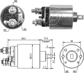 ZM ZM 2-484 - Тяговое реле, стартер avtokuzovplus.com.ua