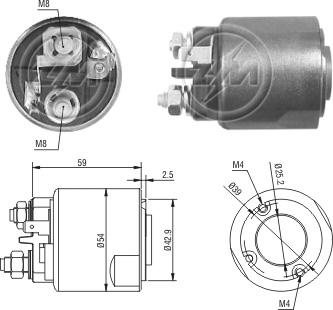 ZM ZM-2491 - Тягове реле, стартер autocars.com.ua