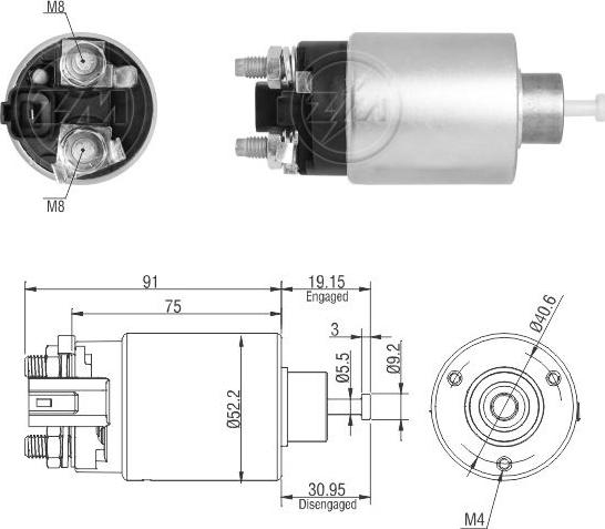 ZM ZM 2-866 - Тягове реле, стартер autocars.com.ua