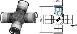 ZM ZM 35.001.14 - Карданний шарнір з хрестовиною autocars.com.ua