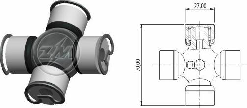 ZM ZM 35.001.52 - Карданний шарнір з хрестовиною autocars.com.ua