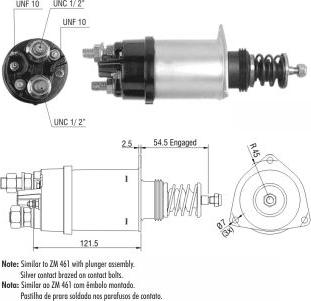 ZM ZM361 - Тягове реле, стартер autocars.com.ua