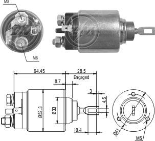 ZM ZM374 - Тягове реле, стартер autocars.com.ua