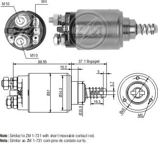 ZM ZM-543 - Тяговое реле, стартер avtokuzovplus.com.ua