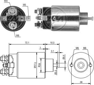 ZM ZM-695 - Тягове реле, стартер autocars.com.ua