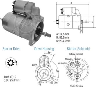 ZM ZM 80.106.08 - Стартер autocars.com.ua