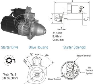 ZM ZM 80.130.02 - Стартер autocars.com.ua