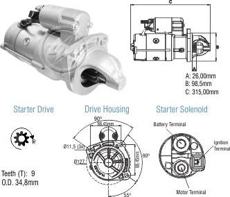 ZM ZM 80.485.03 - Стартер autocars.com.ua