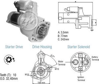 ZM ZM 80.893.01 - Стартер autocars.com.ua