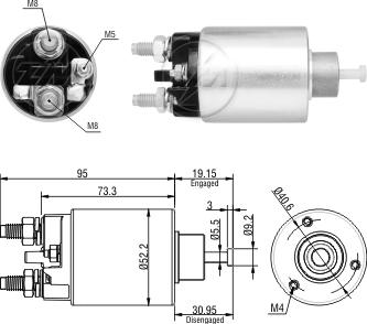 ZM ZM8860 - Тягове реле, стартер autocars.com.ua