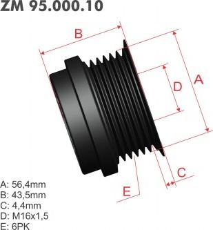 ZM ZM 95.000.10 - Шкив генератора, муфта avtokuzovplus.com.ua