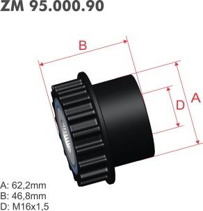 ZM ZM 95.000.90 - Ремінний шків, генератор autocars.com.ua