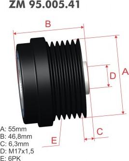 ZM ZM 95.005.41 - Ремінний шків, генератор autocars.com.ua