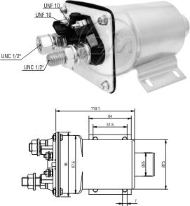 ZM ZM-950 - Тягове реле, стартер autocars.com.ua