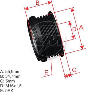 ZM ZM 96.000.04 - Ремінний шків, генератор autocars.com.ua