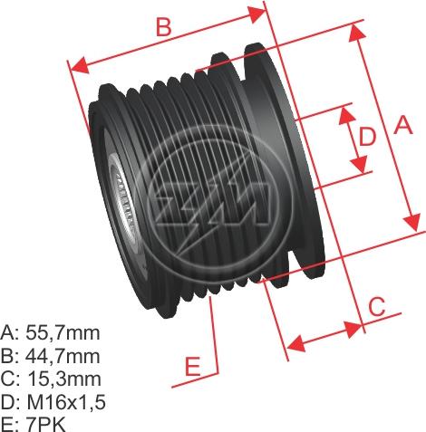 ZM ZM 96.000.05 - Ремінний шків, генератор autocars.com.ua