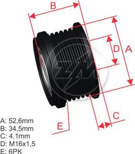 ZM ZM 96.000.10 - Шкив генератора, муфта avtokuzovplus.com.ua