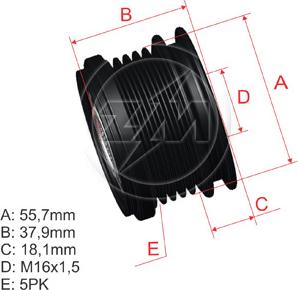 ZM ZM 96.000.14 - Ремінний шків, генератор autocars.com.ua