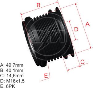 ZM ZM 96.000.37 - Шкив генератора, муфта avtokuzovplus.com.ua