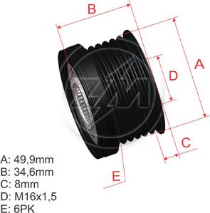 ZM ZM 96.000.44 - Ремінний шків, генератор autocars.com.ua