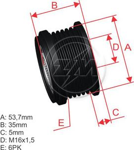 ZM ZM 96.000.49 - Шкив генератора, муфта avtokuzovplus.com.ua